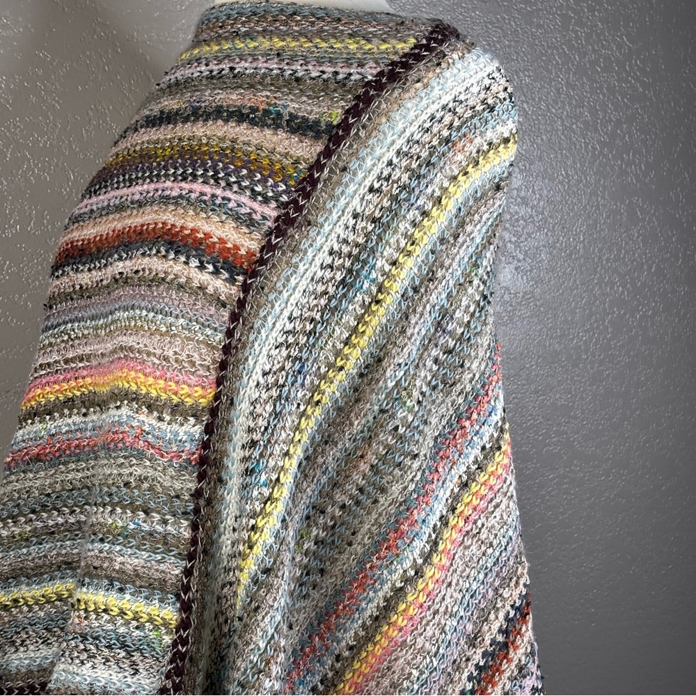 New Story Multicolor Knit Fringed Shawl Size Small/Medium